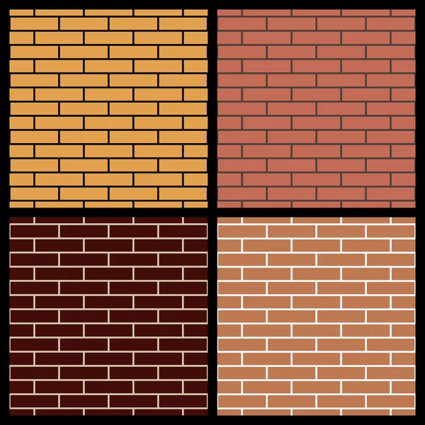 Set of brick wall seamless patterns illustration — Stockfoto