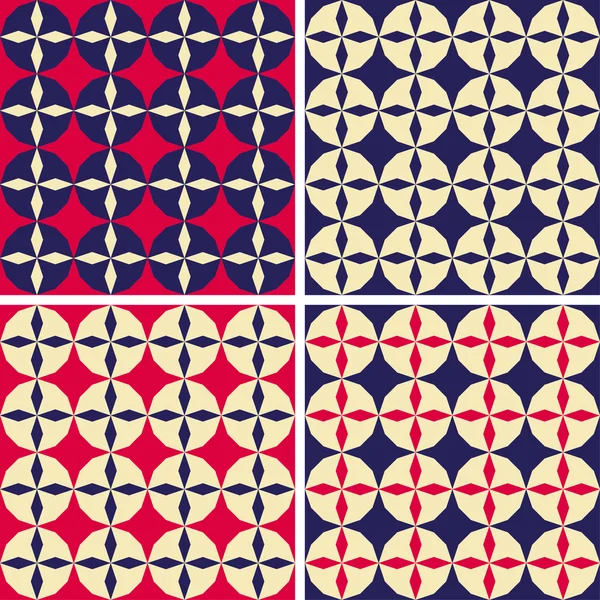 Set of abstract geometric seamless patterns illustration — Stockfoto