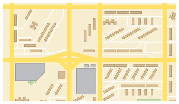 Dibujo vectorial del mapa de ciudad — Vector de stock