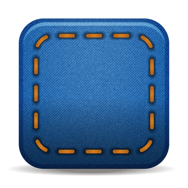 Square Jean App mit Stichen — Stockvektor