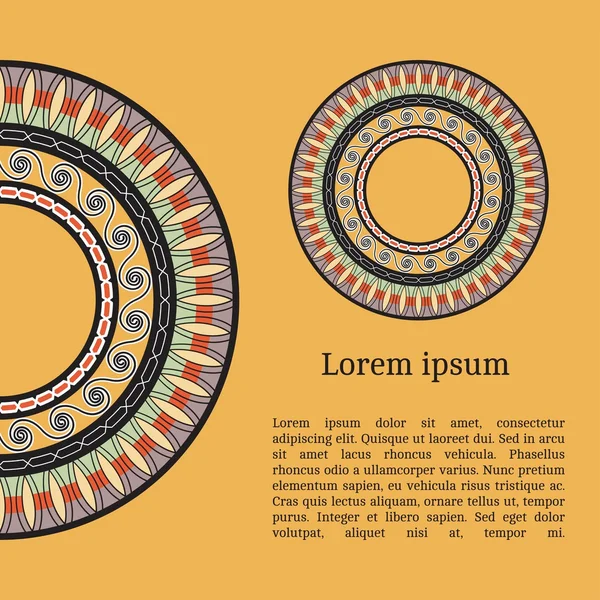Tarjeta de invitación con patrón egipcio — Archivo Imágenes Vectoriales