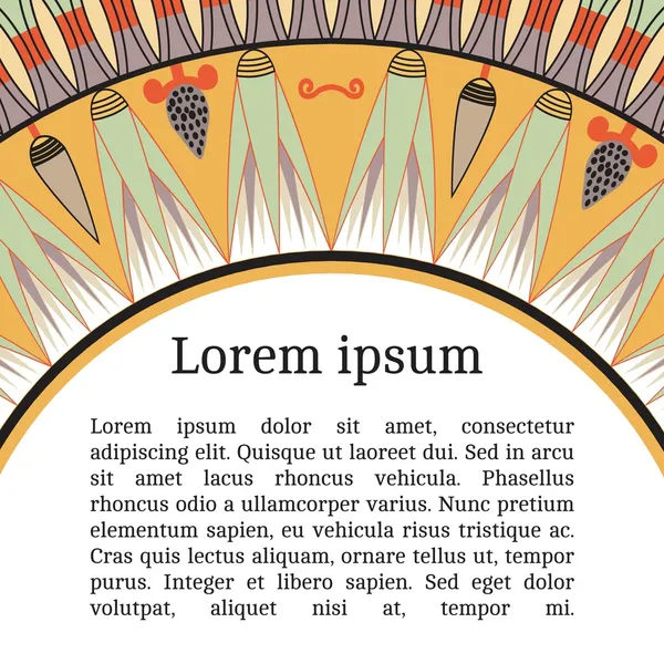 Cartão de convite com padrão egípcio — Vetor de Stock