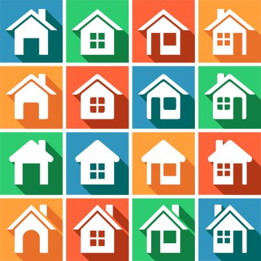 Düz renkli basit web simgeler kümesi