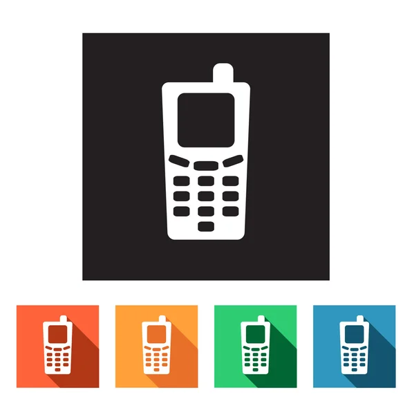 Комплект плоских иконок (телефон, телефон, связь ) — стоковый вектор