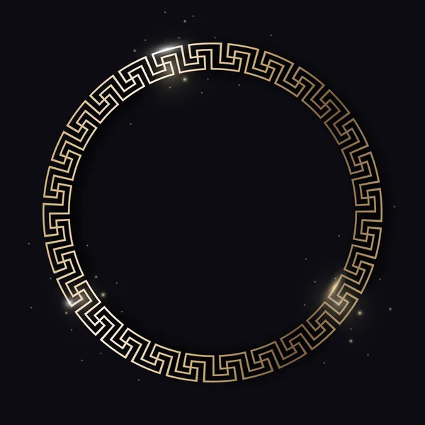 Griechisches Gold auf schwarzem Hintergrund, Vektor — Stockvektor