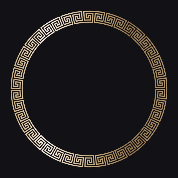 Moldura de ouro grego em um fundo preto, vetor —  Vetores de Stock