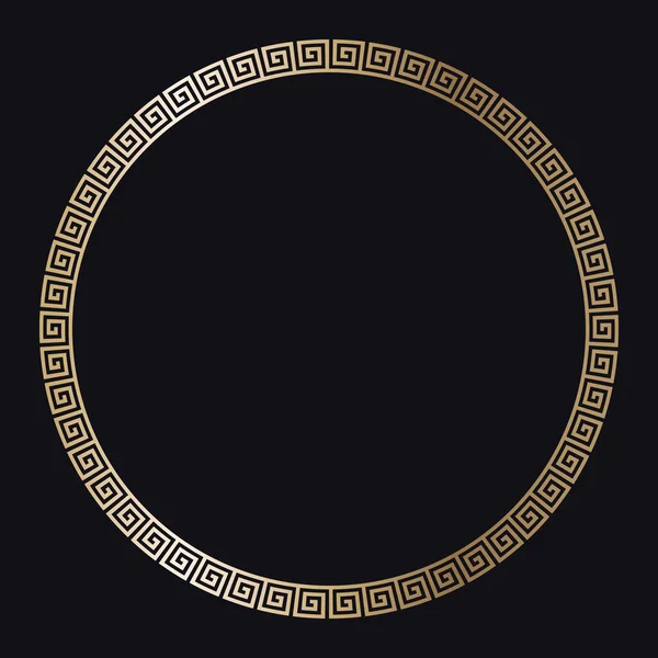 Siyah arkaplan ve vektör üzerindeki Yunan altın çerçevesi — Stok Vektör