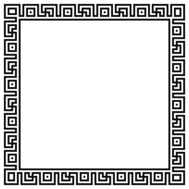 Beyaz arkaplan ve vektör üzerindeki Yunan çerçevesi