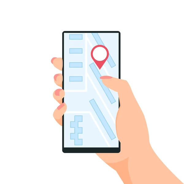 GPS map concept in flat style, vector — Stock Vector