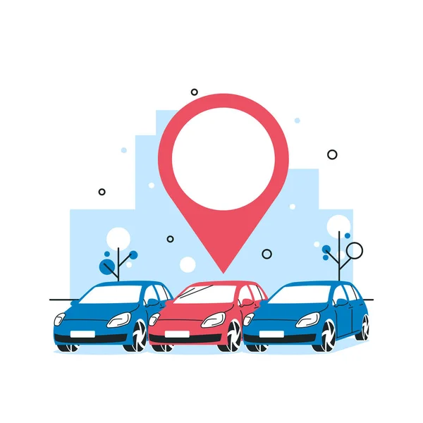 Car sharing concept in flat style, vector — Stock Vector