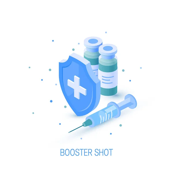 Immune booster shot, ícone de vetor em vista isométrica — Vetor de Stock