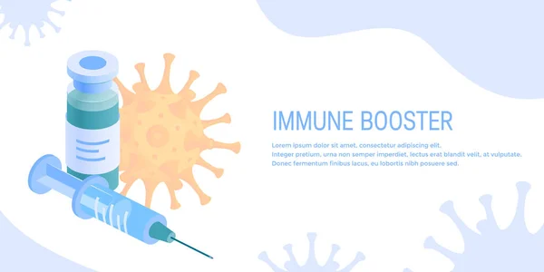 Immune booster shot, ícone de vetor em vista isométrica — Vetor de Stock