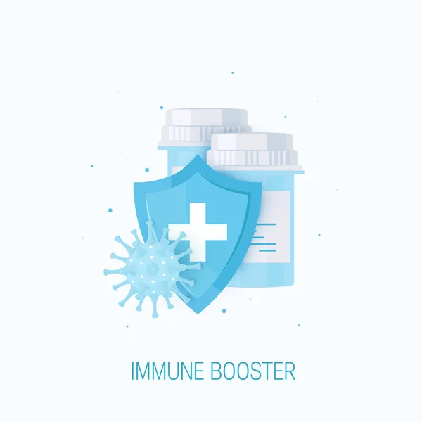 Immune booster shot, icono de vector en la vista isométrica — Vector de stock