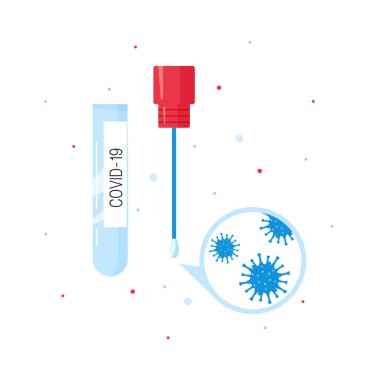 PCR testi, düz biçimli vektör simgesi