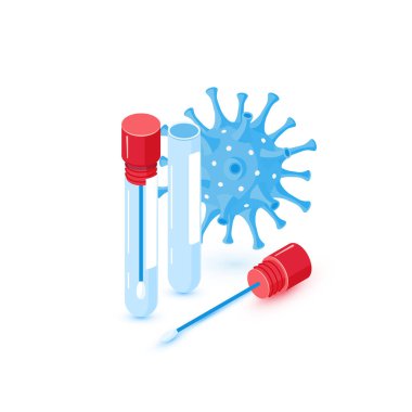 PCR testi, düz biçimli vektör simgesi