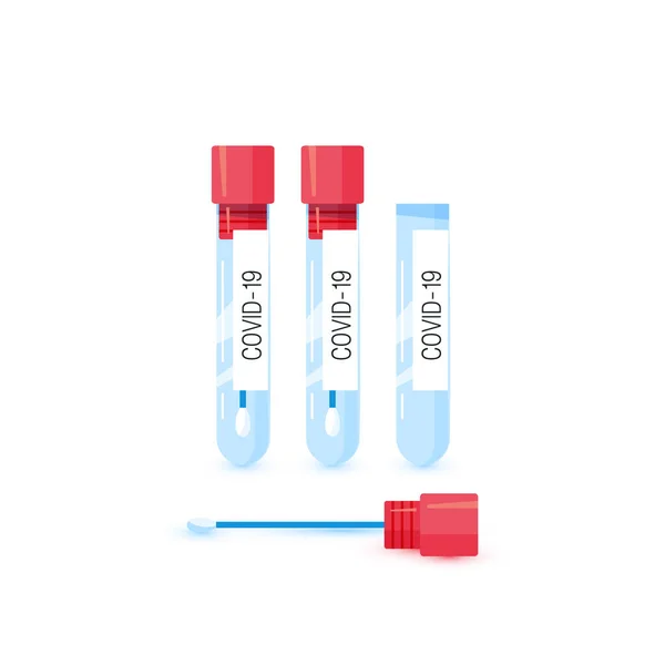 Prueba de PCR, icono de vector en estilo plano — Vector de stock