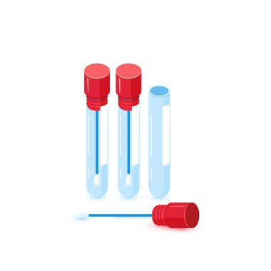 PCR testi, düz biçimli vektör simgesi