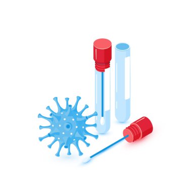 PCR testi, düz biçimli vektör simgesi