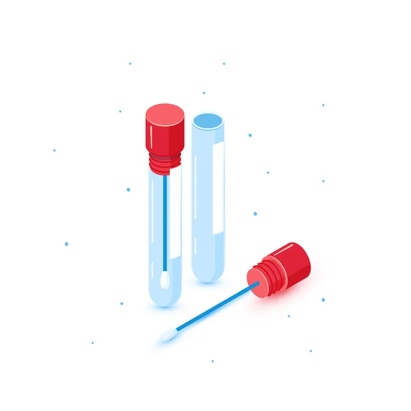 Prueba de PCR, icono de vector en estilo plano — Vector de stock