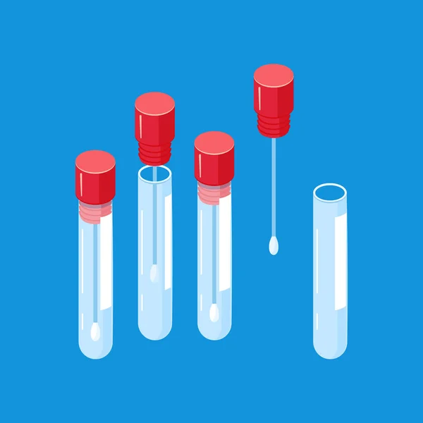 PCR-Test, Vektorsymbol im flachen Stil — Stockvektor