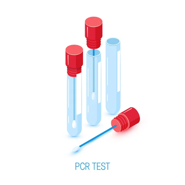 PCR-test, vektorikon i platt stil — Stock vektor
