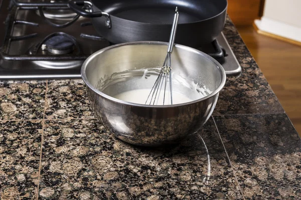 Pancake Batter in Bowl — Stock Photo, Image