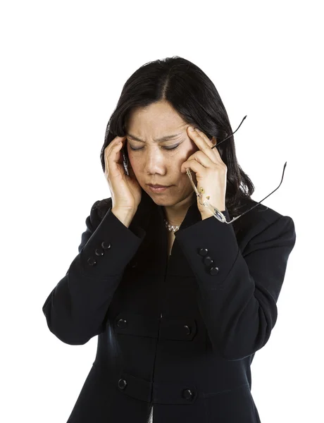 Mulher asiática com um momento estressante — Fotografia de Stock