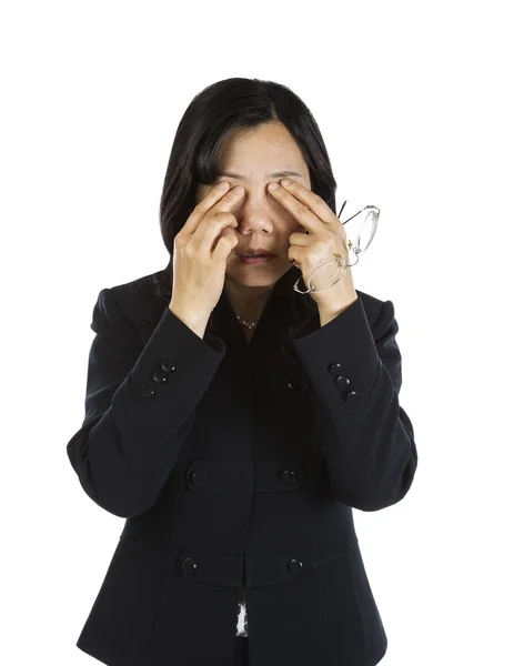 Tired mature Asian Woman — Stock Photo, Image
