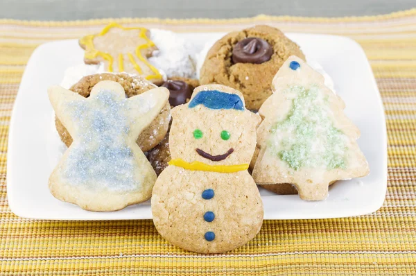 Snowman Holiday Cookie and Friends — Stock Photo, Image