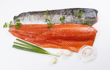 Wild Salmon Fillets and Herbs clipart