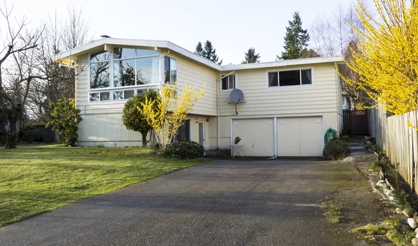 büyük tek aile ev ile erken Bahar deniz büyük garaj