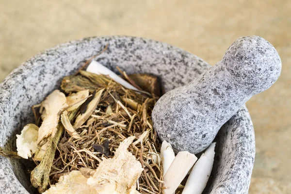 Natural Stone Pestle used for crushing Chinese Herbs — Stock Photo, Image
