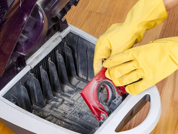 Completing Cleanup of Vacuum Cleaner — Stock Photo, Image