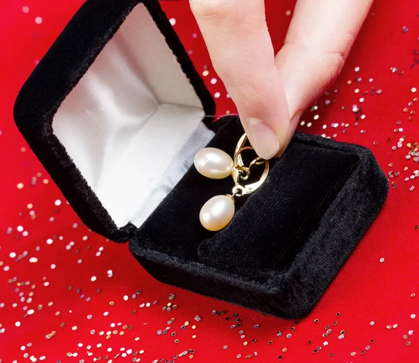 Selección de pendientes de perlas de Box — Foto de Stock