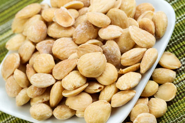 Plate Full of Almonds — Stock Photo, Image