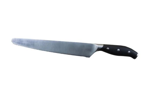 Large Bread Knife Isolated on White — Stock Photo, Image