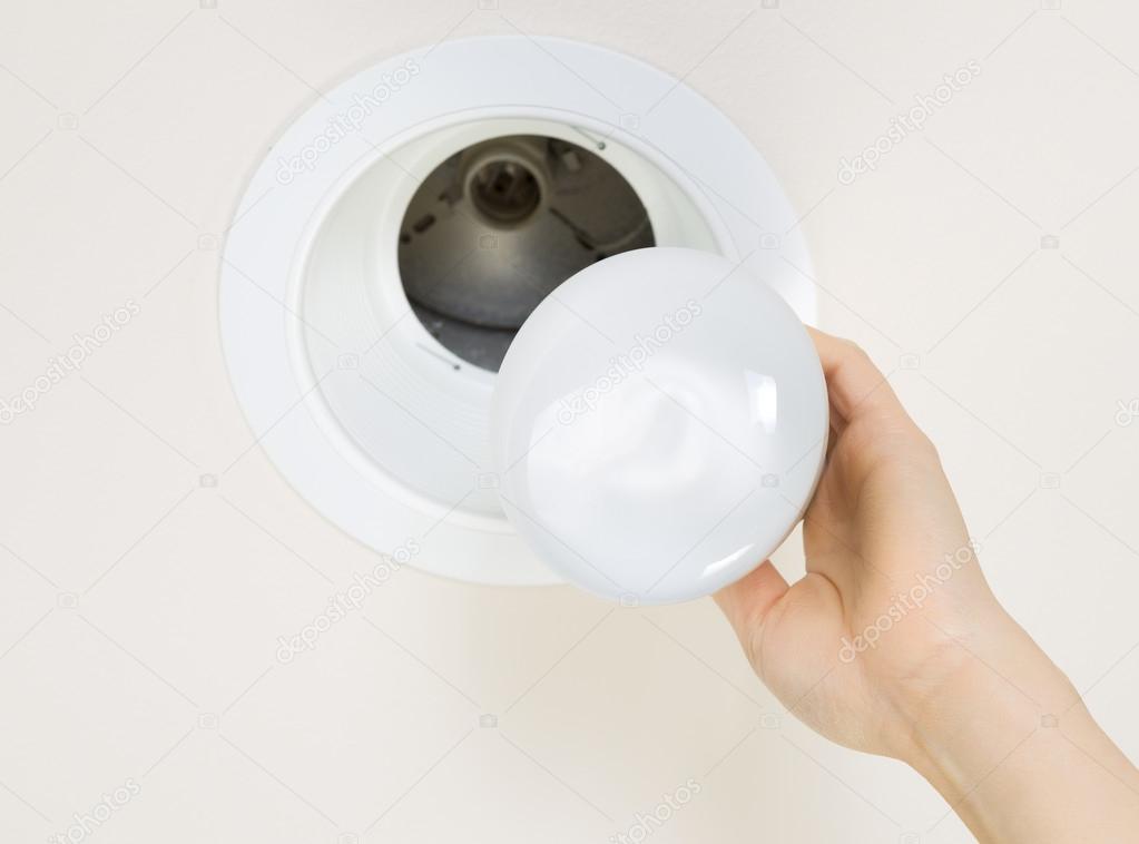 Intalling Brand New Flood Light Bulb