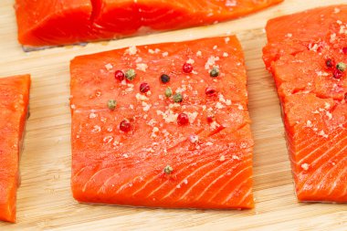Wild Salmon coated with Sea Salt and Peppercorn clipart