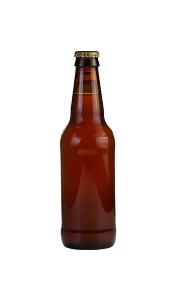 Unopened Bottle of Beer Isolated on White — Stock Photo, Image