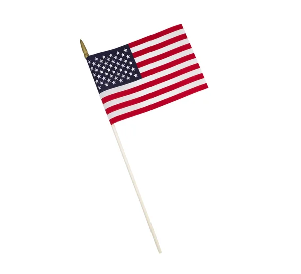 Bandera americana única sobre fondo blanco — Foto de Stock