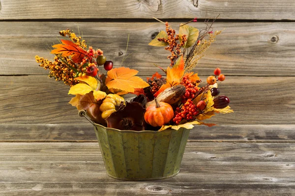 Autumn Decorations on Weathered Wood — Stock Photo, Image