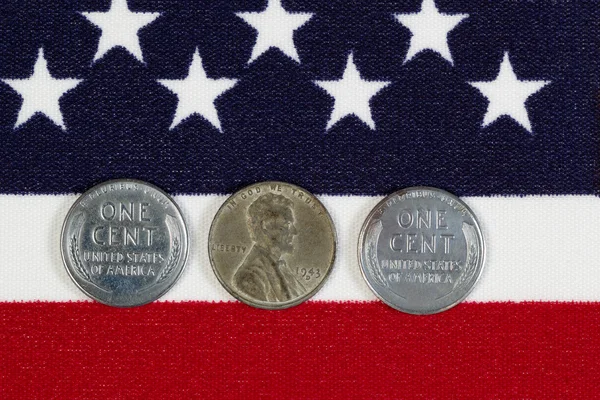 United States World War II Steel Cents — Stock Photo, Image
