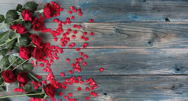 San Valentino Sfondo Vacanza Con Bordo Piccole Forme Del Cuore — Foto Stock