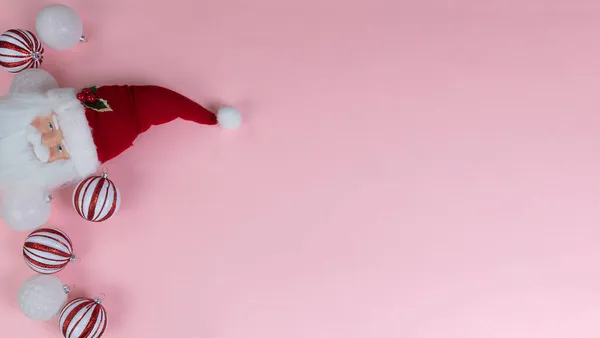 Vue Aérienne Des Ornements Boules Colorées Décoration Père Noël Sur — Photo