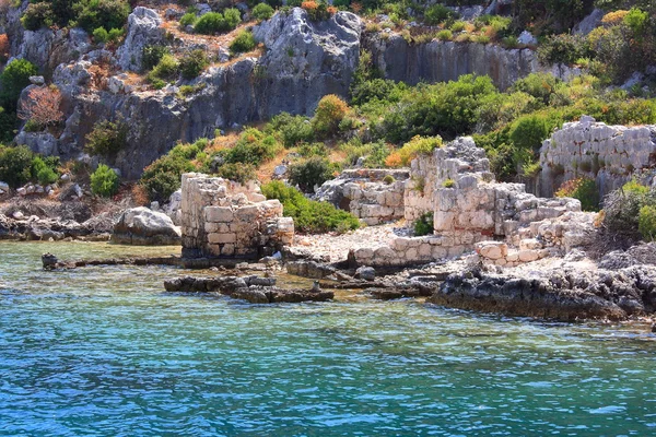 Rruins стародавнього міста kekova. Стокове Фото