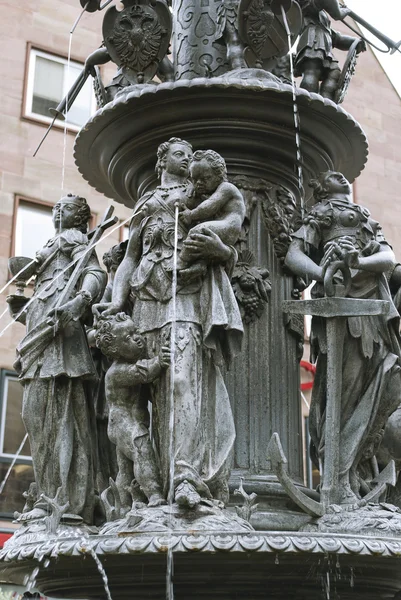 Fontana delle Virtù a Norimberga — Foto Stock