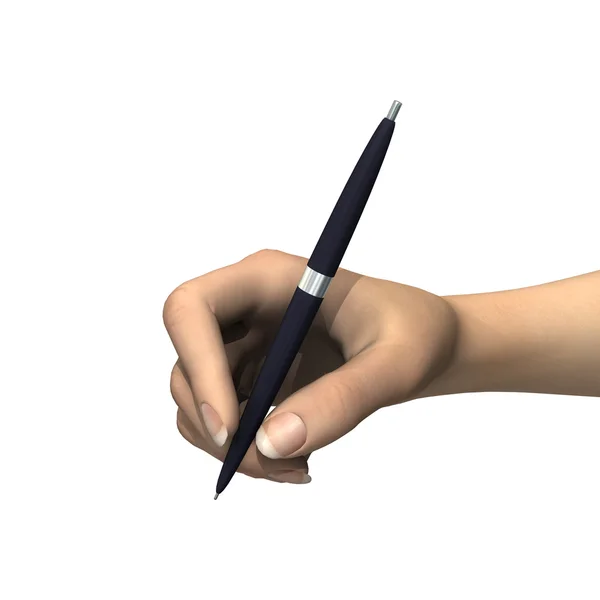 Mão humana segurando uma caneta — Fotografia de Stock