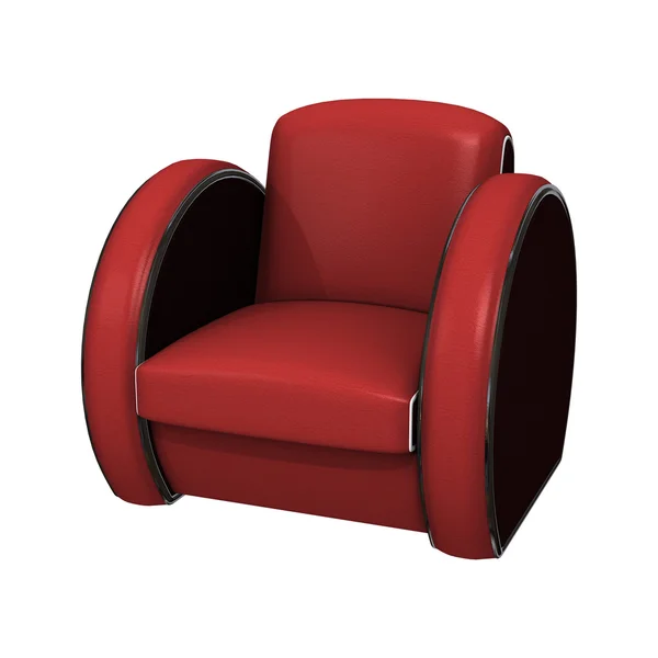 Красное кресло в белом — стоковое фото