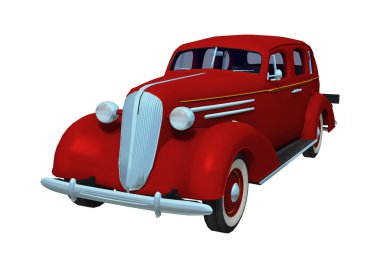 Kırmızı retro otomobil