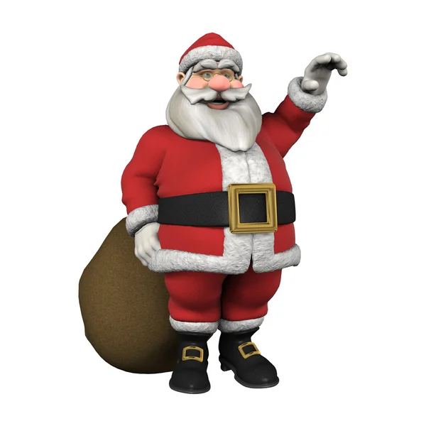 Waving Santa with Christmas Gifts — Stock Photo, Image